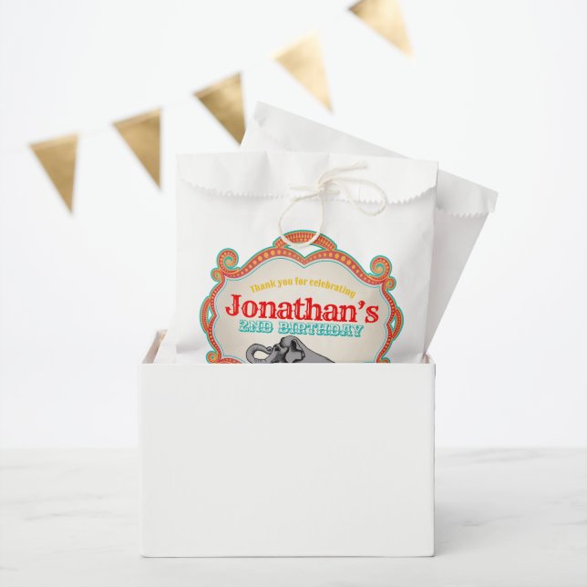 Bolsa De Papel Nacimiento del circo azul Verde azulado rojo (Fiesta)