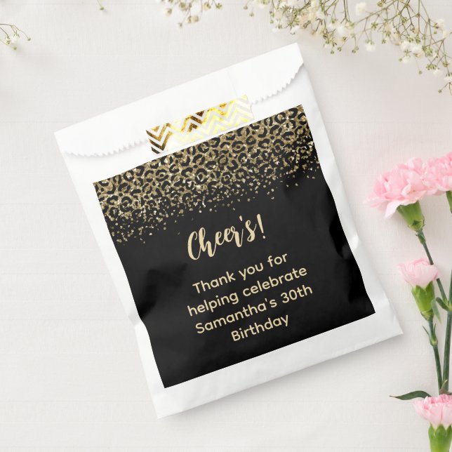 Bolsa De Papel Nacimiento del Purpurina de impresión del Leopardo (Sellado)