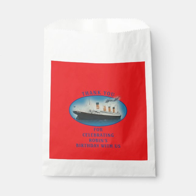 Bolsa De Papel Nacimiento Titanic Red RMS Barco de la Línea Estre (Anverso)