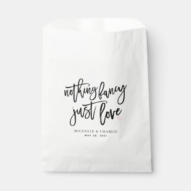 Bolsa De Papel Nada de fantasía solo ama al Boda casual (Anverso)
