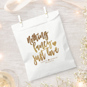 Bolsa De Papel Nada Fancy Just Love   MicroBoda Gold Heart
