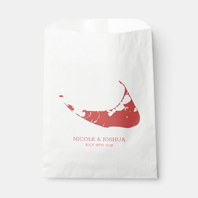 Bolsa De Papel Nantucket Island Boda Nantucket Red Napkins (Anverso)