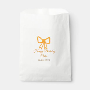 Bolsa De Papel Naranja amarillo arco acuarela retro feliz cumplea