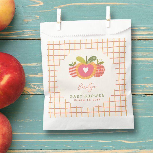 Bolsa De Papel Naranja Baby Shower de Apple Theme Whimsical Fall (Subido por el creador)