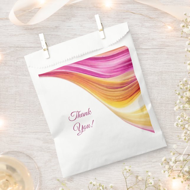 Bolsa De Papel Naranja Boda-rosa moderno Amarillo- (Cortado)