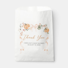 Bolsa De Papel Naranja Bow Pumpkin Baby Shower