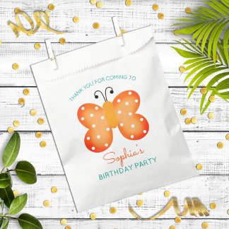 Bolsa De Papel Naranja Butterfly Party Favor Gracias