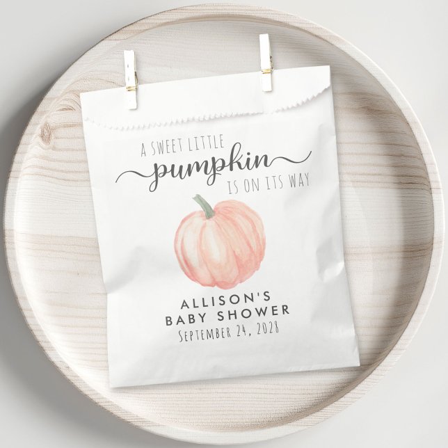 Bolsa De Papel Naranja Calabaza Baby Shower Gracias (Subido por el creador)
