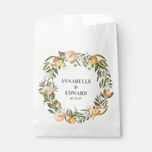 Bolsa De Papel naranja cítrico boda botánico gracias favor