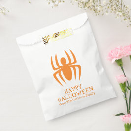 Bolsa De Papel Naranja de araña de Halloween personalizado espelu