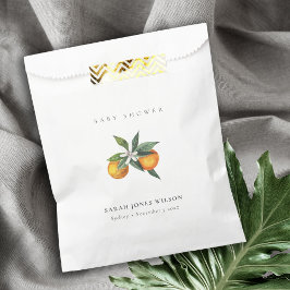 Bolsa De Papel Naranja de cítricos mínimo Boho botánico Baby Show