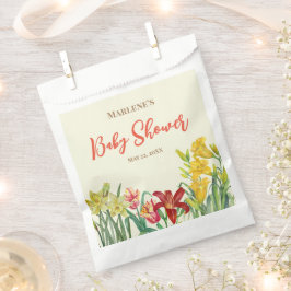 Bolsa De Papel Naranja de color de agua Baby Shower Flor de prima