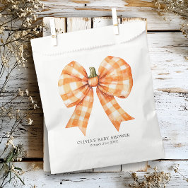 Bolsa De Papel Naranja de otoño Coquette Bow Baby Shower
