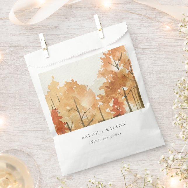Bolsa De Papel Naranja de roya Boda del árbol de otoño amarillo (Cortado)