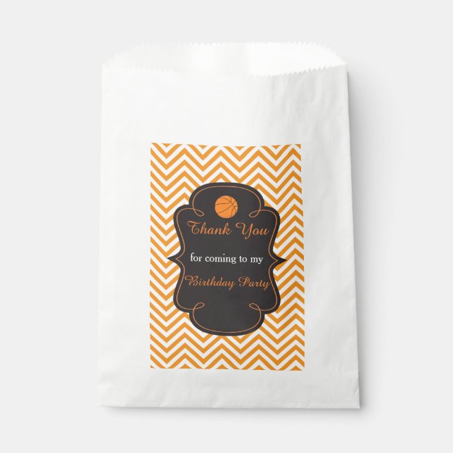 Bolsa De Papel Naranja Deportivo de Baloncesto (Anverso)