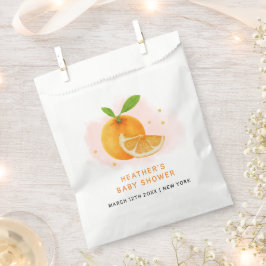 Bolsa De Papel Naranja dulce minimalista Citrus Baby Shower