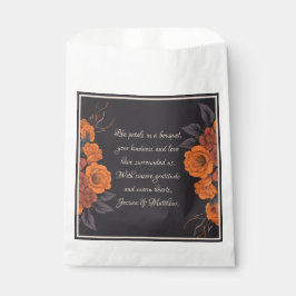 Bolsa De Papel Naranja Flores Elegante gratitud