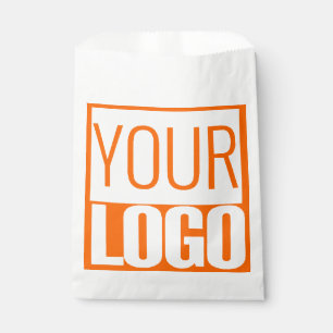 Bolsa De Papel Naranja neón - logo en negrita