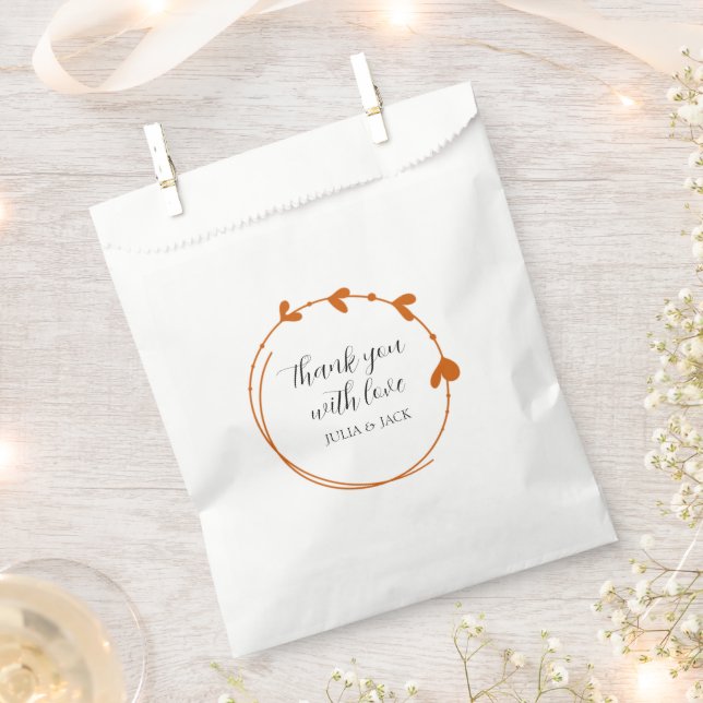 Bolsa De Papel Naranja quemado Boda de la corona simple (Cortado)