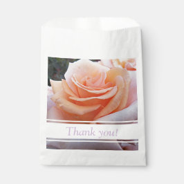 Bolsa De Papel Naranja Rosa Floral Gracias
