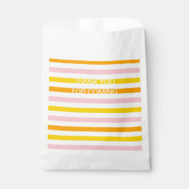 Bolsa De Papel Naranja, rosa y amarillo a rayas