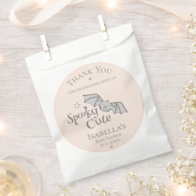 Bolsa De Papel Naranja Spooky Cute Bats Baby Halloween (Cortado)