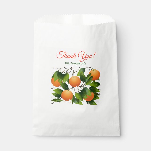 Bolsa De Papel Naranja Tú Dulce Fruta Del Citrus | Gracias (Anverso)