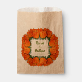 Bolsa De Papel Naranja Tulips Bridal Shower Kraft