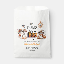 Bolsa De Papel Naranja y Black BOO Halloween Gracias