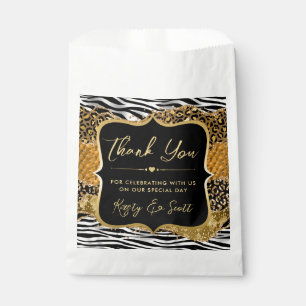 Bolsa De Papel Naranja y Dorado Brillo Salvaje de la Selva Agata 