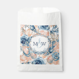 Bolsa De Papel Náutica Boda: concha de playa y Rosas