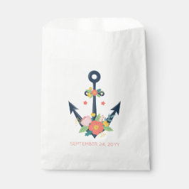 Bolsa De Papel Nautical Anchor Floral Baby Shower Fiesta