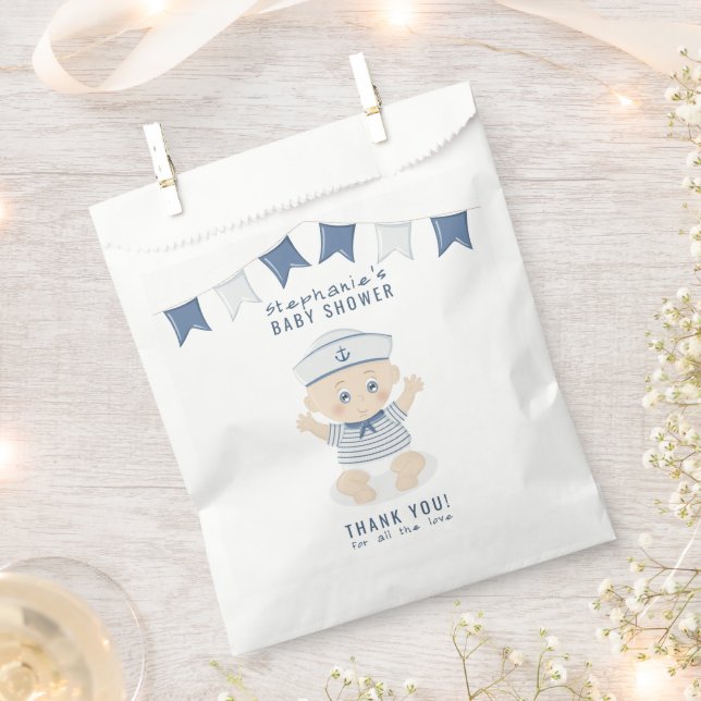 Bolsa De Papel Nautical Baby Boy Baby Shower (Cortado)