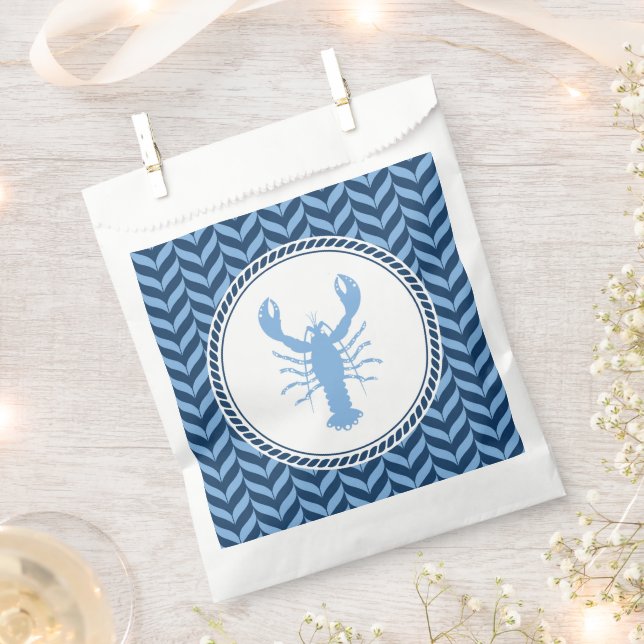 Bolsa De Papel Nautical Blue Lobster costero  (Cortado)