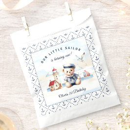 Bolsa De Papel Nautical Sailor Cute Bear Verano 1er cumpleaños
