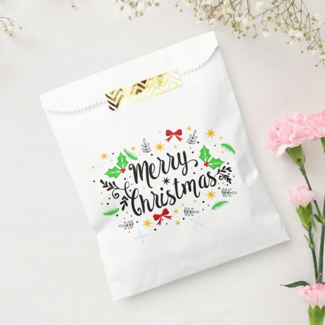 Bolsa De Papel Navidad Alegre Festiva   (Sellado)