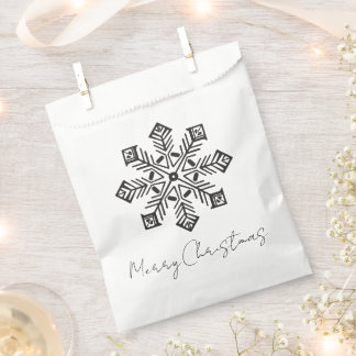 Bolsa De Papel Navidad Estilizada Feliz Navidad Copo de Nieve
