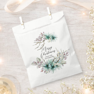Bolsa De Papel Navidad Festiva Floral de Vacaciones de Invierno N