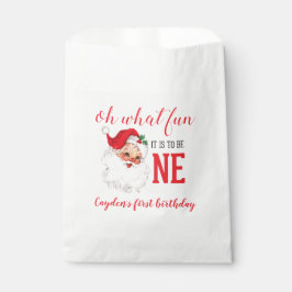 Bolsa De Papel Navidad Santa Antiguo Primer Cumpleaños