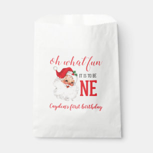 Bolsa De Papel Navidad Santa Antiguo Primer Cumpleaños