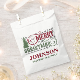 Bolsa De Papel Navidad Vintage Rojo y Verde