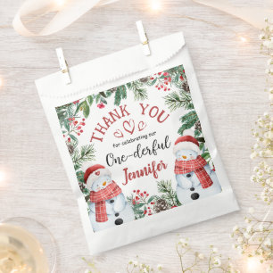 Bolsa De Papel Navidades 1er cumpleaños lindo invierno Snowman