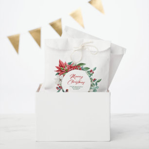 Bolsa De Papel Navidades alegres botánicos, flores y pájaros