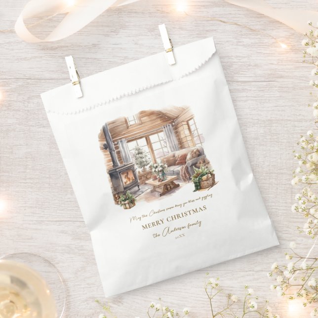 Bolsa De Papel Navidades Ambiente hogareño acogedor Personalizado (Cortado)