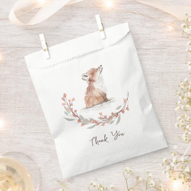 Bolsa De Papel Navidades Animal Fox Gracias (Cortado)