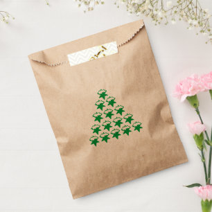 Bolsa De Papel Navidades Árbol de estrellas de nieve verde, fondo