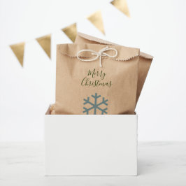 Bolsa De Papel Navidades Azules Snowflake Kraft