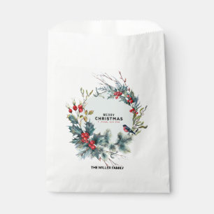 Bolsa De Papel Navidades Berries y Bullfinch Ornament