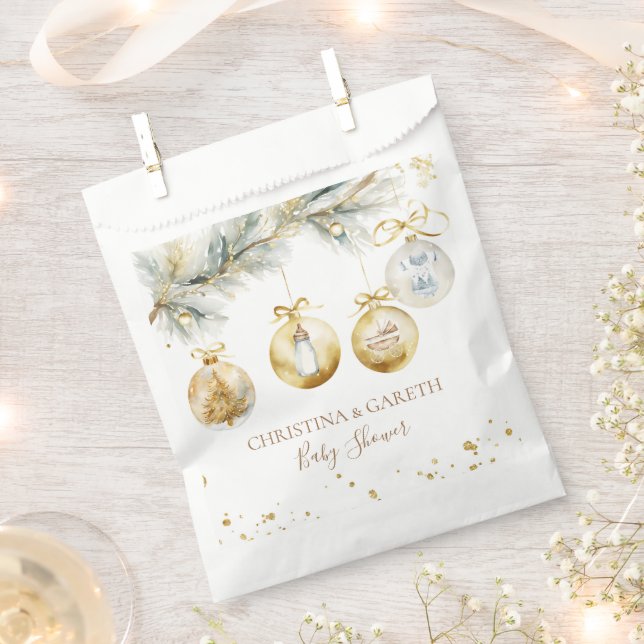 Bolsa De Papel Navidades Boho Merry Little Baby Shower (Cortado)