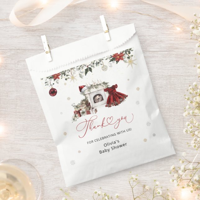 Bolsa De Papel Navidades Chica Baby Shower Gracias (Cortado)